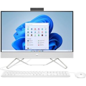 HP (2022) All-in-One Desktop – 12th Gen / Intel Core i5-1235U / 23.8inch FHD / 1TB HDD+256GB SSD / 8GB RAM / 2GB NVIDIA GeForce MX450 Graphics / Windows 11 Home / English & Arabic Keyboard / White / Middle East Version – [24-CB1006NE]